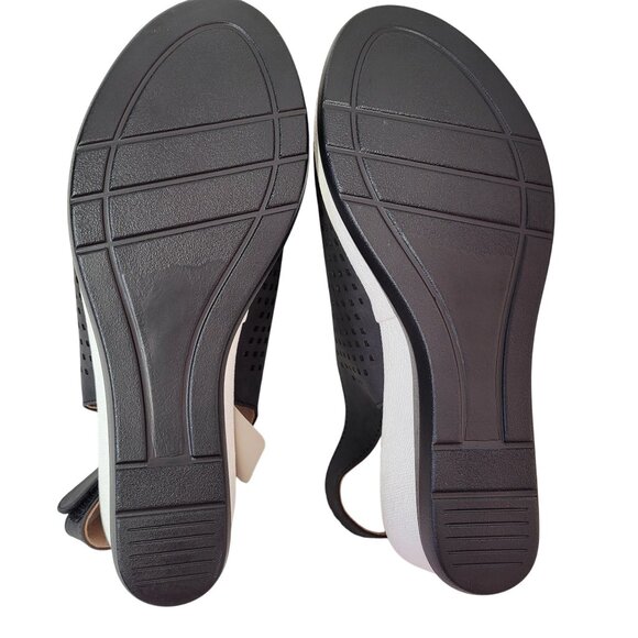 Jeossy Women's Platform Peep Toe Wedge High Heel Sandals Black Size 8 - Picture 10 of 12